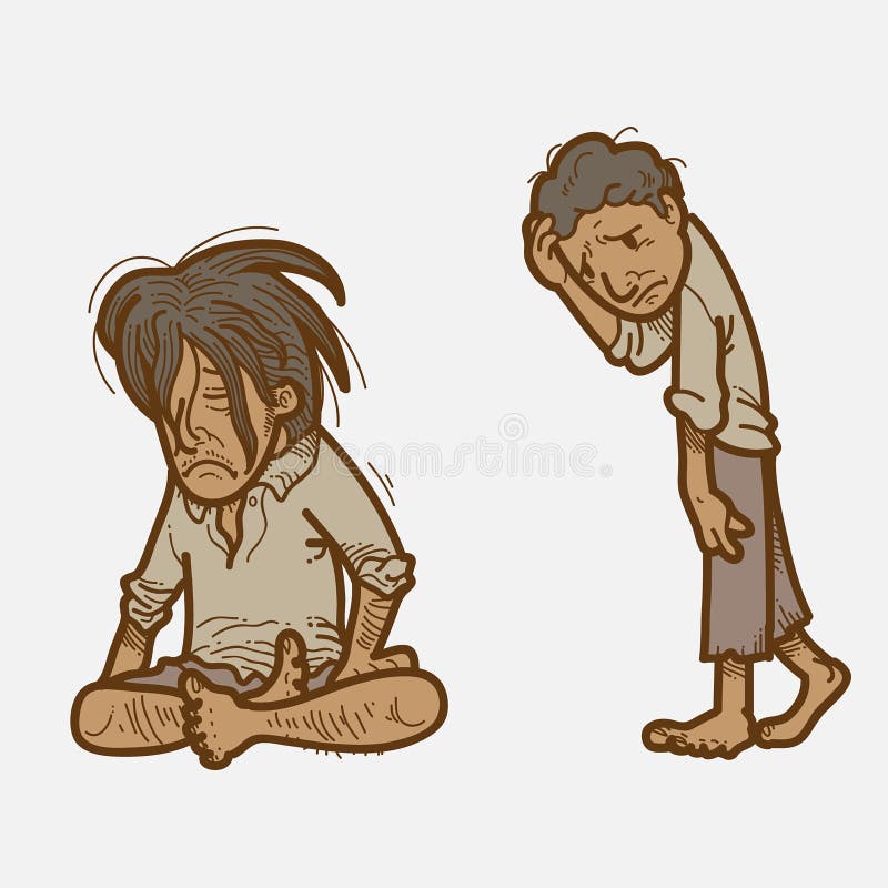 Vector illustration of a poor people. Vector illustration of a poor people