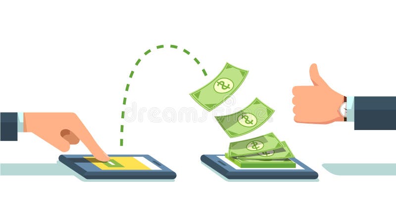 Gente que envía y que recibe el dinero stock de ilustración Gente que envía y que recibe el dinero stock de ilustración