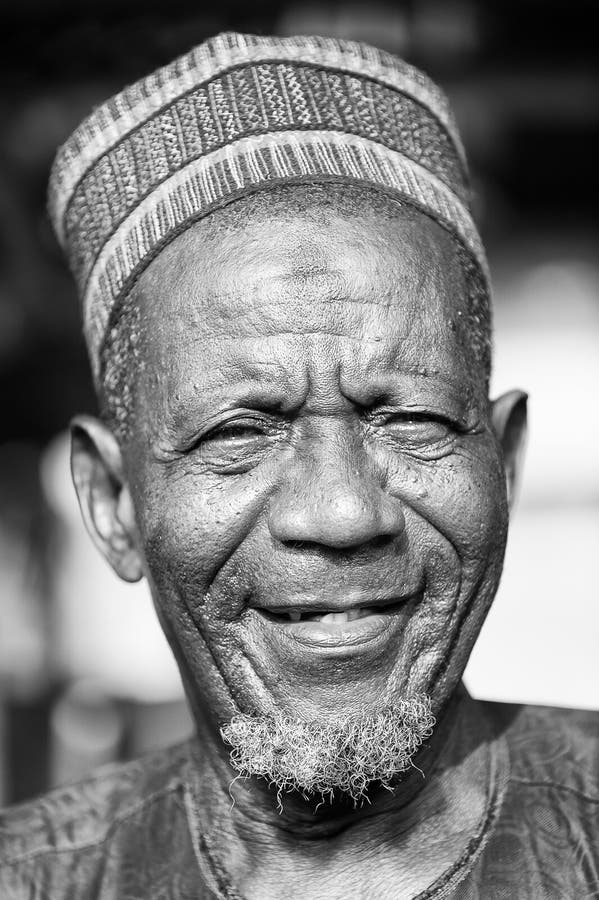 Gente real en Togo, en blanco y negro foto de archivo