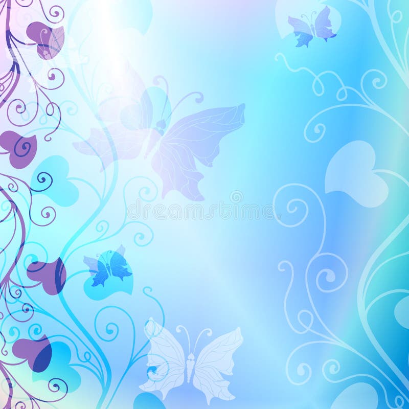 Gentle blue floral frame vector illustration Gentle blue floral frame vector illustration
