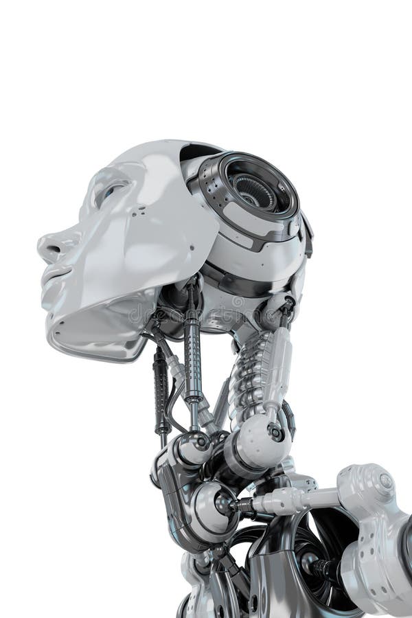 Gentle robotic woman stock images