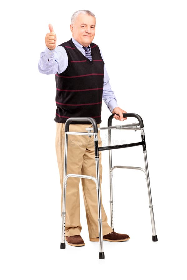 Gentleman using walker and giving a thumb up