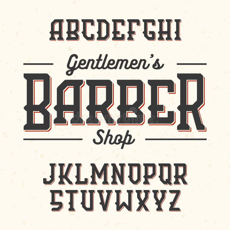 Gentlemans Barber Shop Vintage Style Font Stock Vector 