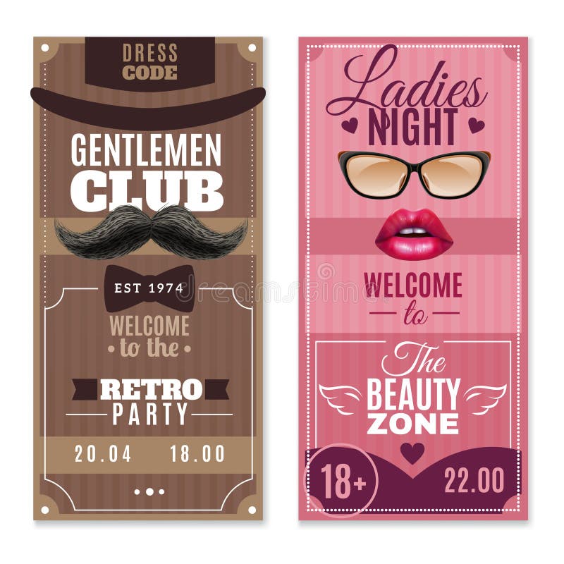 Gentlemen Ladies Special Events Banners Set