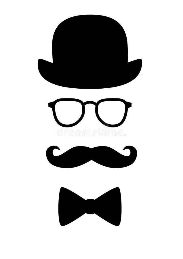 Fun Hat Moustache & Bow tie design Mens T Shirt 