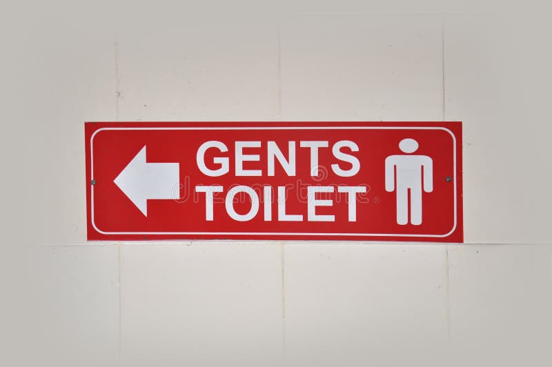 Gents Toilet Sign With Arrow