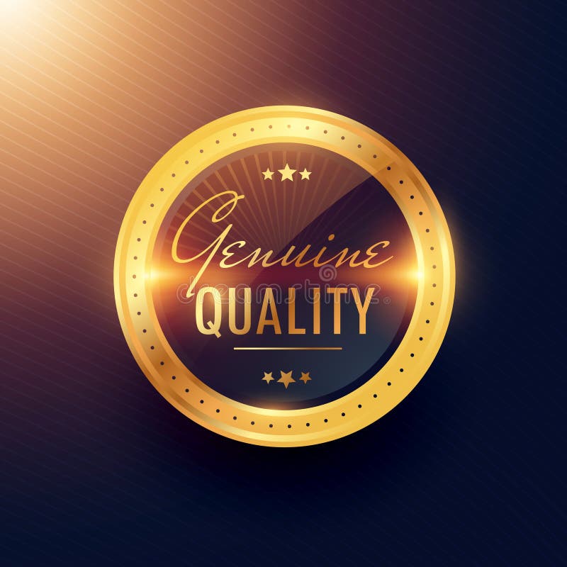 genuine quality premium gold label and badge design