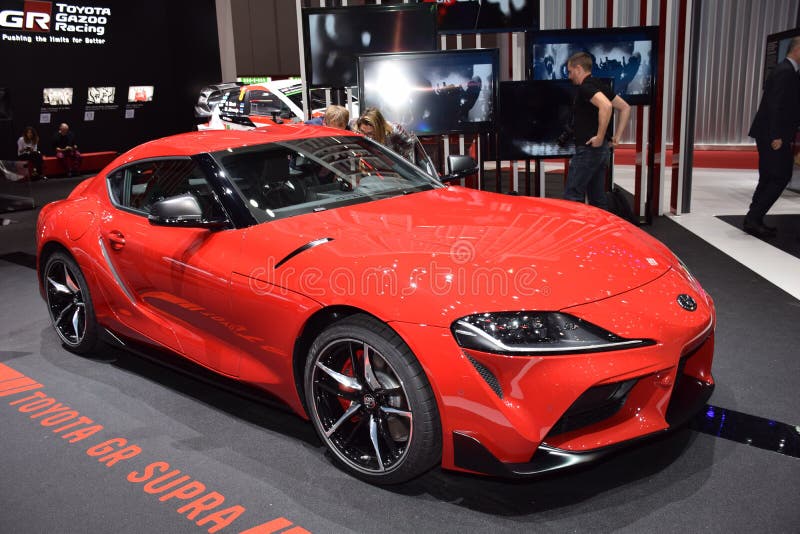 Genève, Schweiz - mars 2019: Toyota Supra GR vid 89:e GIMS