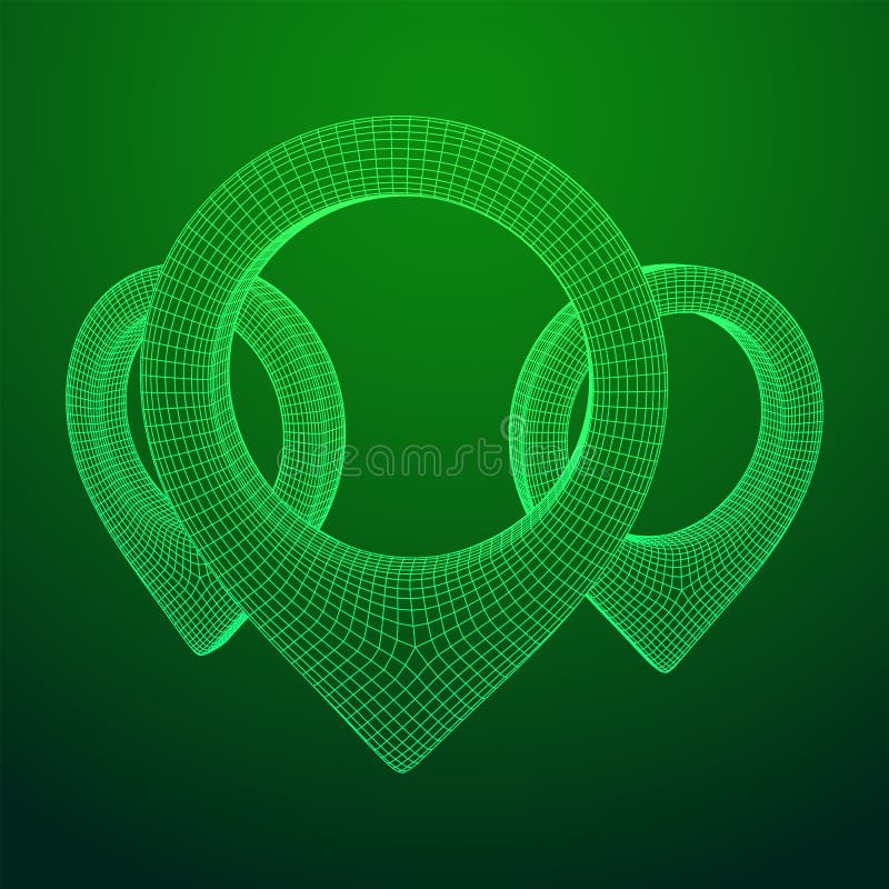 Geo map pin mesh. Place symbol GPS pictogram. vector illustration