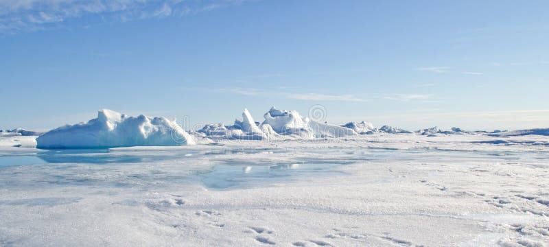 Panorama of the North Pole, threatened by climate emergency. Panorama of the North Pole, threatened by climate emergency.