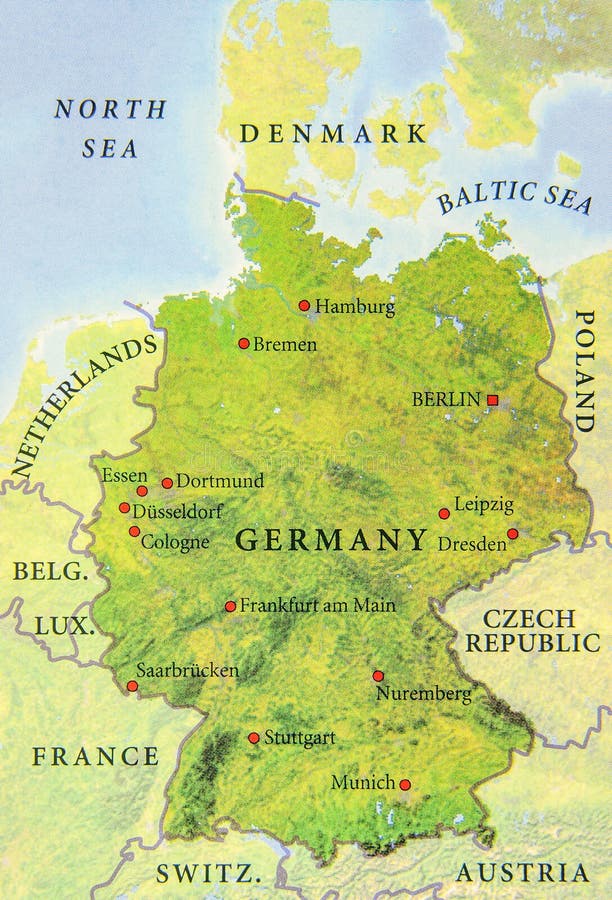 Geografisk översikt av den europeiska Tysklandlandsöversikten royaltyfri illustrationer Geografisk översikt av den europeiska Tysklandlandsöversikten royaltyfri illustrationer