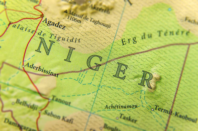 Geographic Map of Niger with Important Cities Stock Photo Image of lake, geographic 97679722