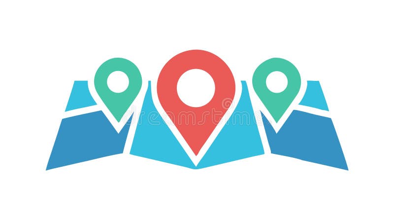 Geographical Map Location Pins Icon Vector Design Generative AI vector illustration