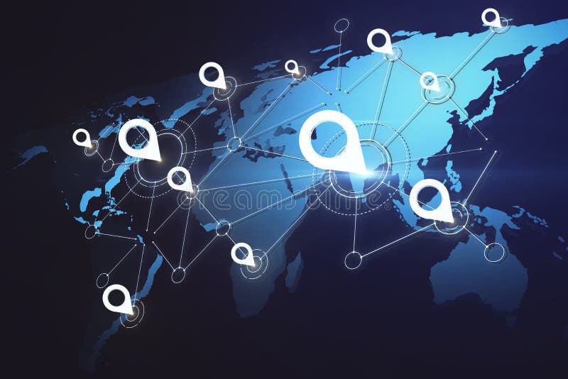 Geolocation Concept with Digital Glowing White Pin Marks on Blue World Map Model at Dark Wallpaper Stock Illustration - Illustration of point, globalization: 220148820 Geolocation Concept with Digital Glowing White Pin Marks on Blue World Map Model at Dark Wallpaper Stock Illustration - Illustration of point, globalization: 220148820
