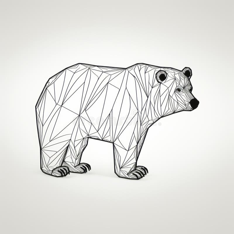 Geometria luksusowa : trójkątny niedźwiedź polarny w szkle ilustracji