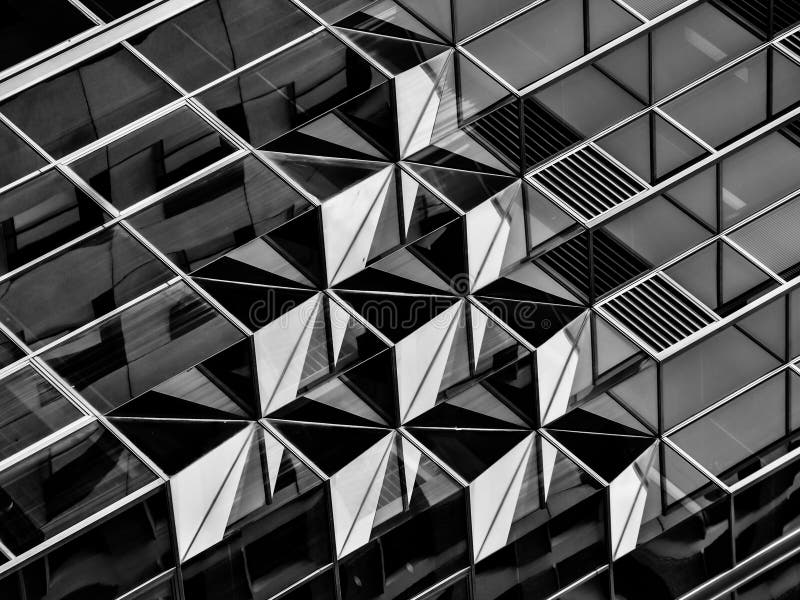 Geometria w architekturze w czarny i biały, szczegół
