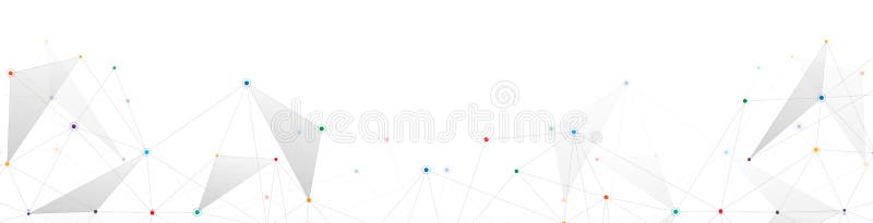 Geometric abstract background with connected dots and lines. Molecular structure and communication. Digital technology stock illustration