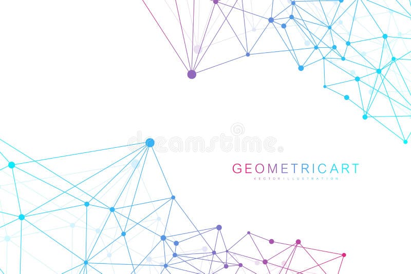 Geometric abstract background with connected line and dots. Structure molecule and communication. Scientific concept for royalty free illustration Geometric abstract background with connected line and dots. Structure molecule and communication. Scientific concept for royalty free illustration