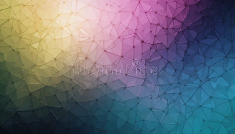 Geometric abstract background featuring a colorful low-poly pattern. Triangular royalty free illustration