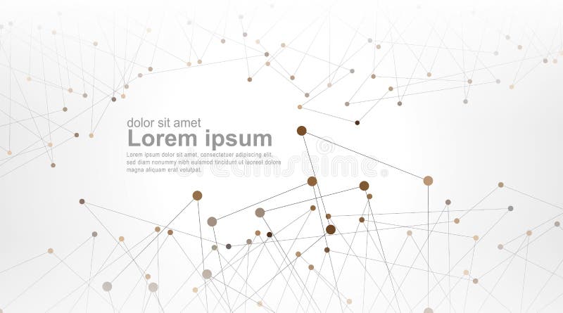Geometric abstract background with lines and circles connected. Network and connection background. ideal for anything. Illustration of Vector Eps10