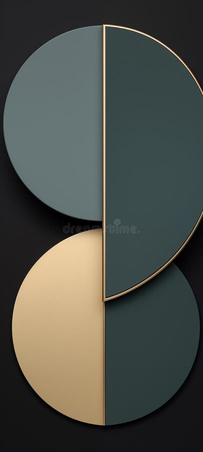 Geometric Abstract with Circles and Half Circles stock illustration