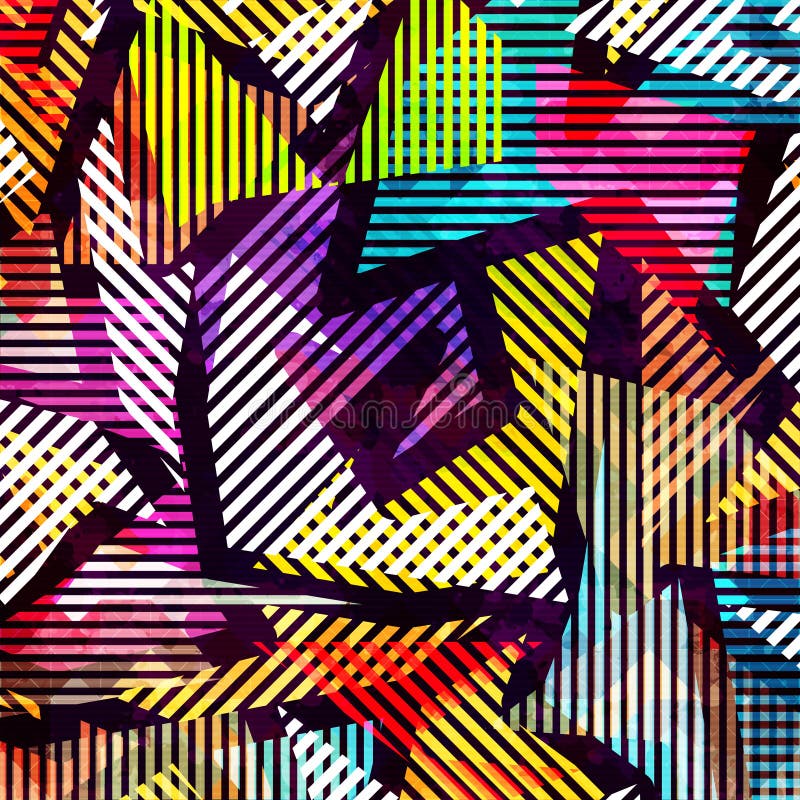 Geometric abstract color pattern in graffiti style. Quality vector illustration for your design royalty free illustration