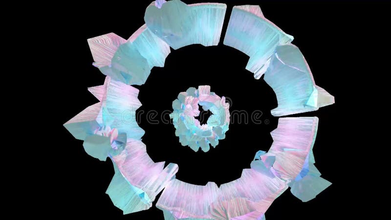 Geometric abstract crystal mineral structure 3D rendering stock illustration