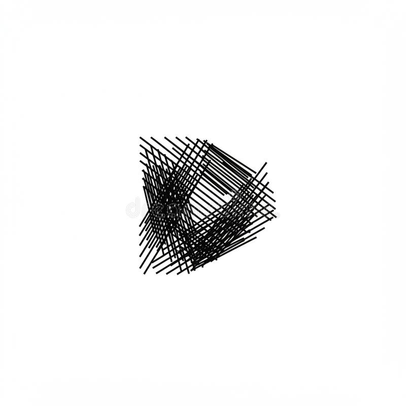 A geometric abstract design featuring crisscrossing black lines forming a dense stock illustration