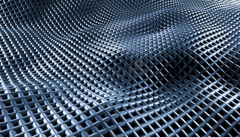 Geometric abstract grid waves on a black background vector illustration