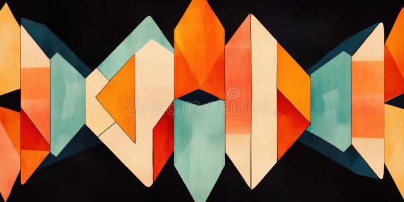 Geometric abstract pattern with colorful shapes stock photo