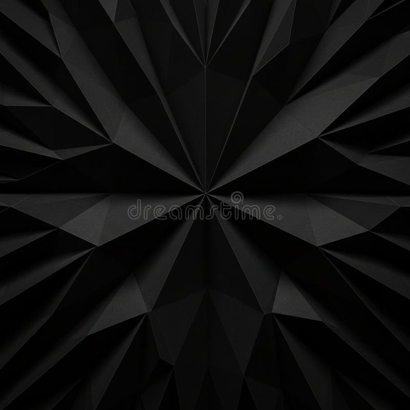 A geometric abstract pattern featuring a black, origami-like surface. The design is vector illustration