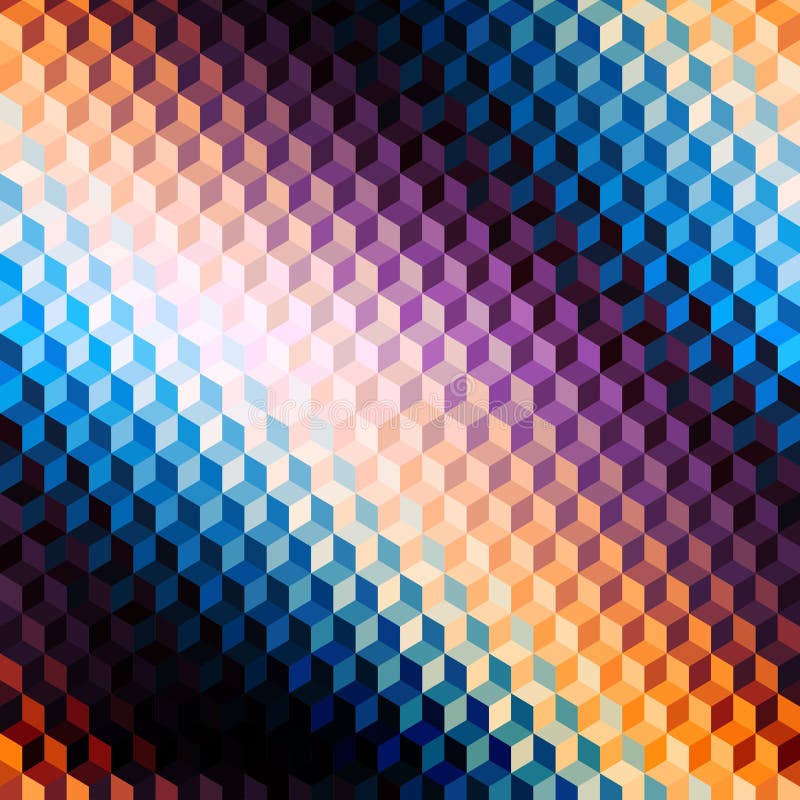 Geometric seamless pattern of a cubes in low poly style. vector illustration