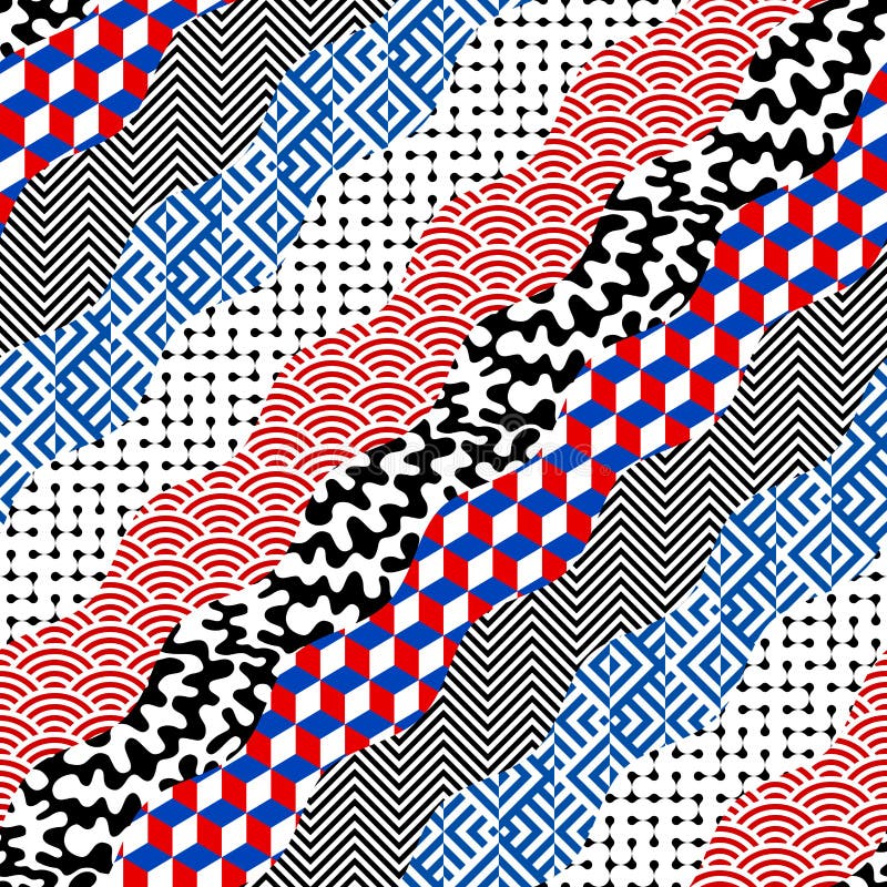 Geometric abstract pattern in patchwork style. vector illustration