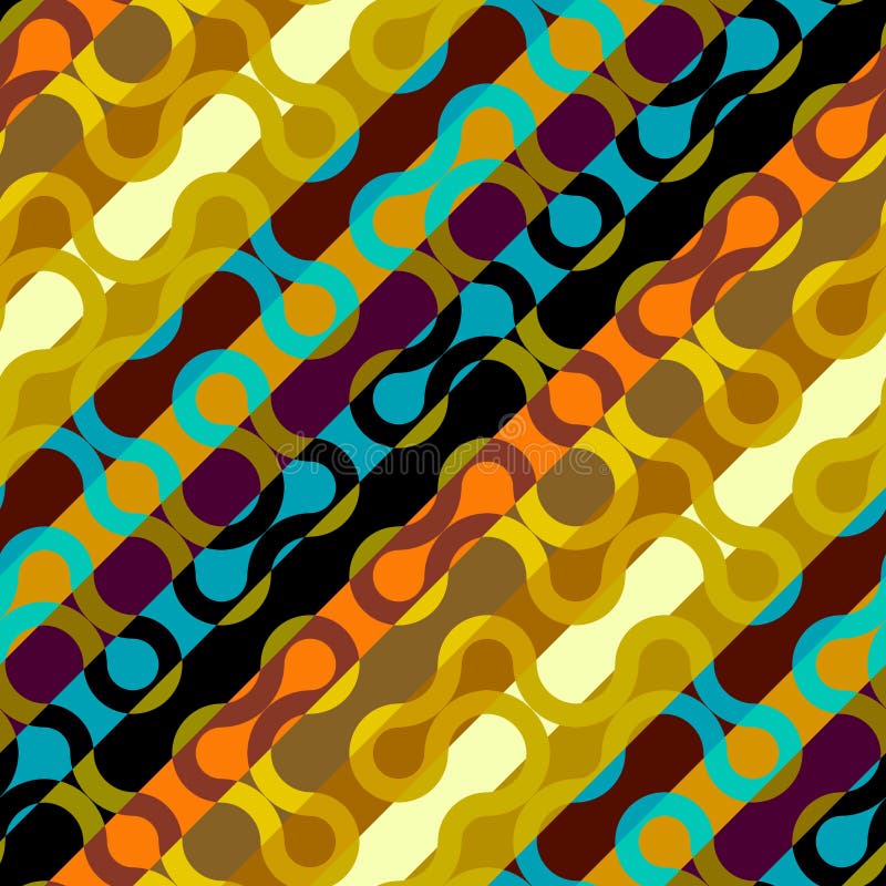 Geometric abstract pattern retro style. Seamless vector pattern. stock illustration