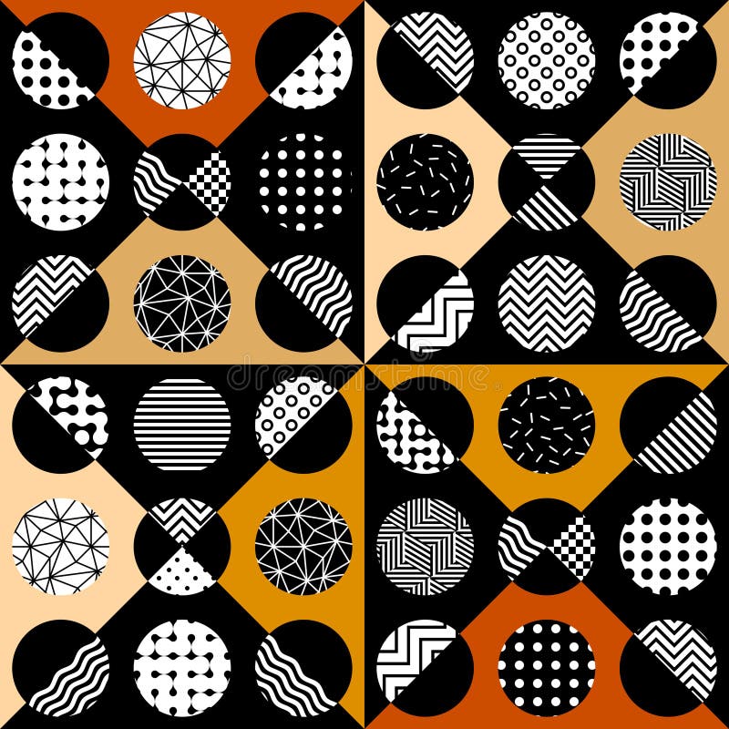 Geometric abstract pattern retro style. Seamless vector pattern. royalty free illustration