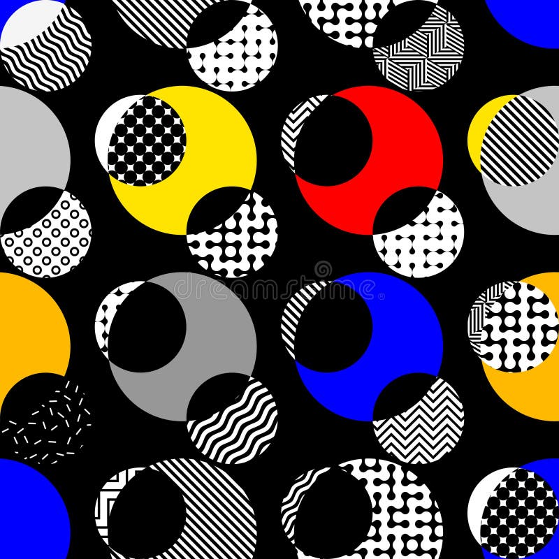 Geometric abstract pattern retro style. Seamless vector pattern. stock illustration