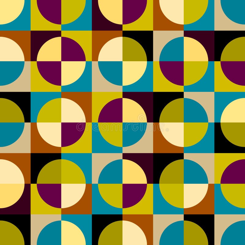 Geometric abstract pattern retro style. Seamless vector pattern. stock illustration