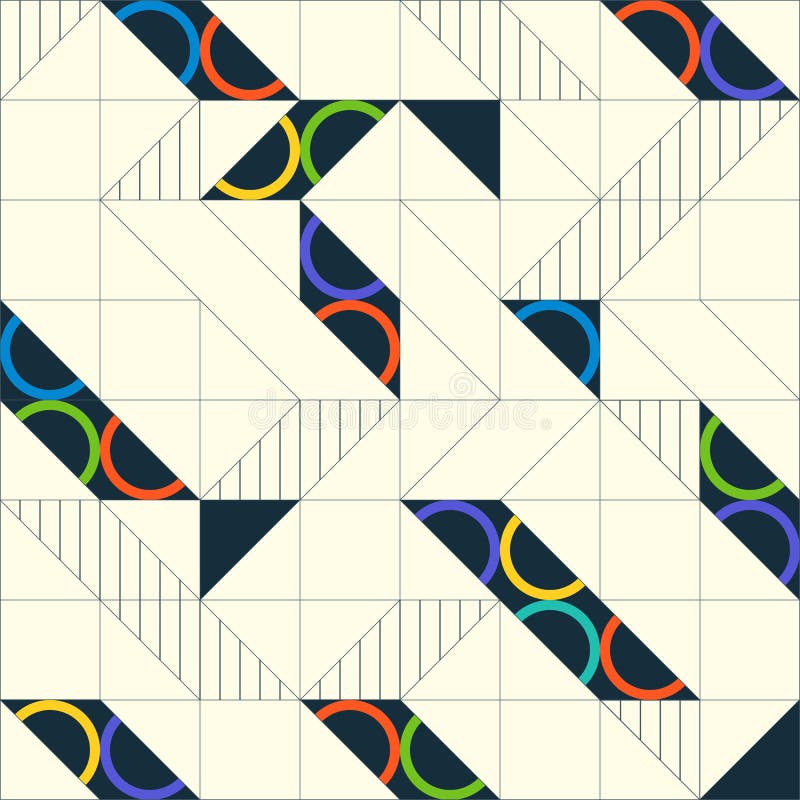 Geometric abstract seamless pattern. Linear motif background stock illustration