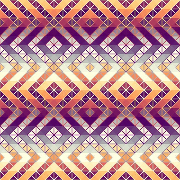 Geometric Abstract Triangles Pattern. Seamless Vector Image.. Aztec ...