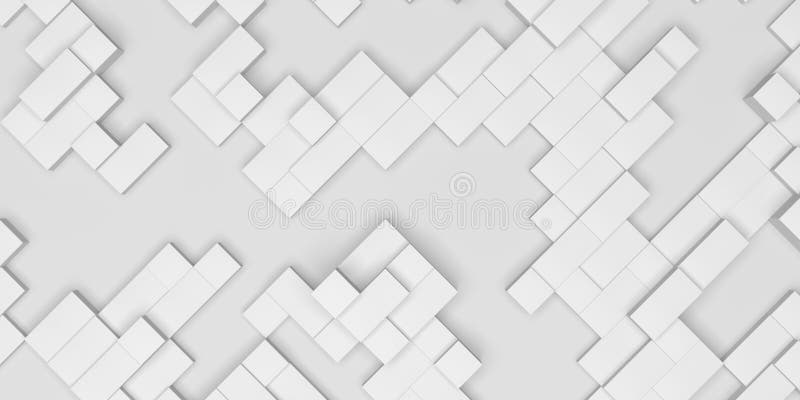 Geometric abstract white background. Tiled style stock illustration