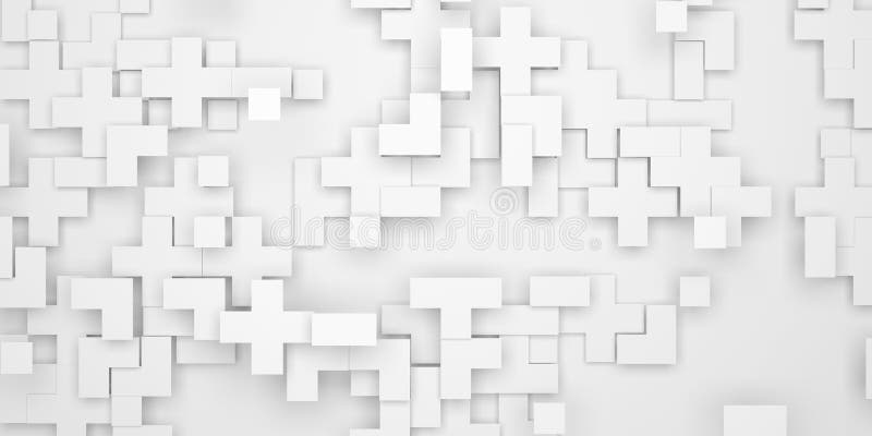 Geometric abstract white background. Tiled style stock illustration