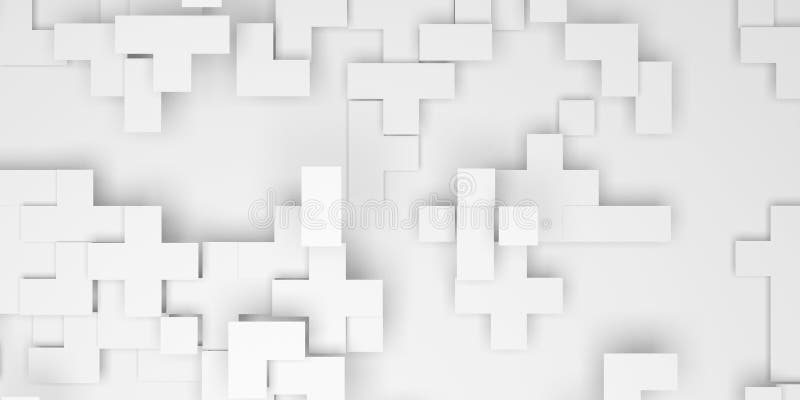 Geometric abstract white background. Tiled style stock illustration