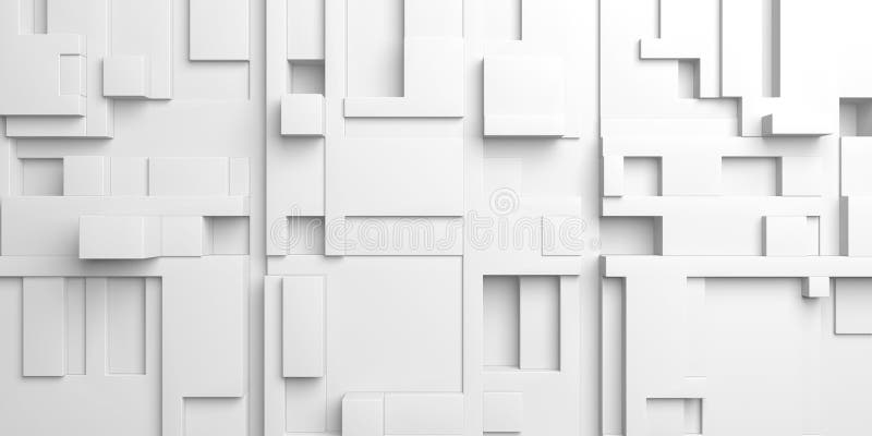 Geometric abstract white background. Tiled style stock illustration