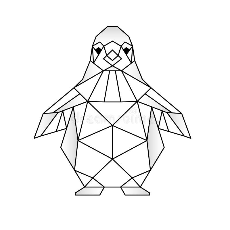 Geometric Animals Penguin Line Cut Triangles. Contour for Tattoo, Emblem,  Logo and Design Element. Vector Stock Vector - Illustration of geometry,  concept: 191377115