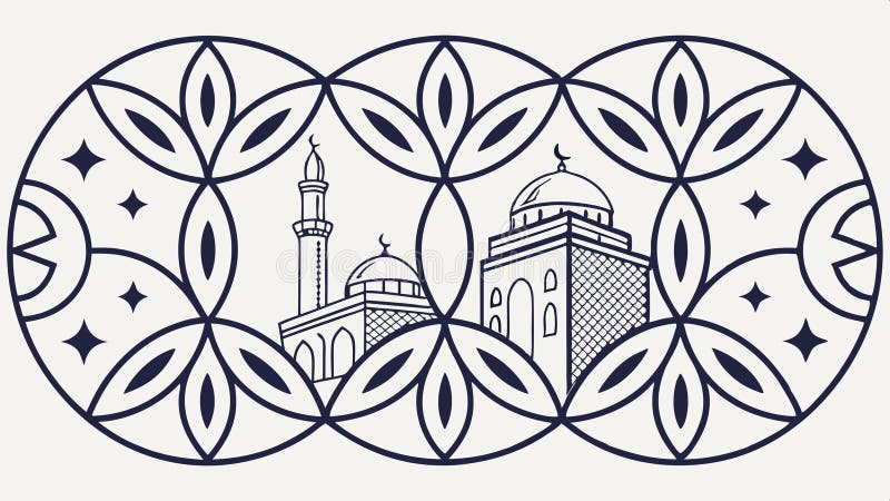 Geometric architectural pattern or lattice design element vector design Generative AI stock illustration