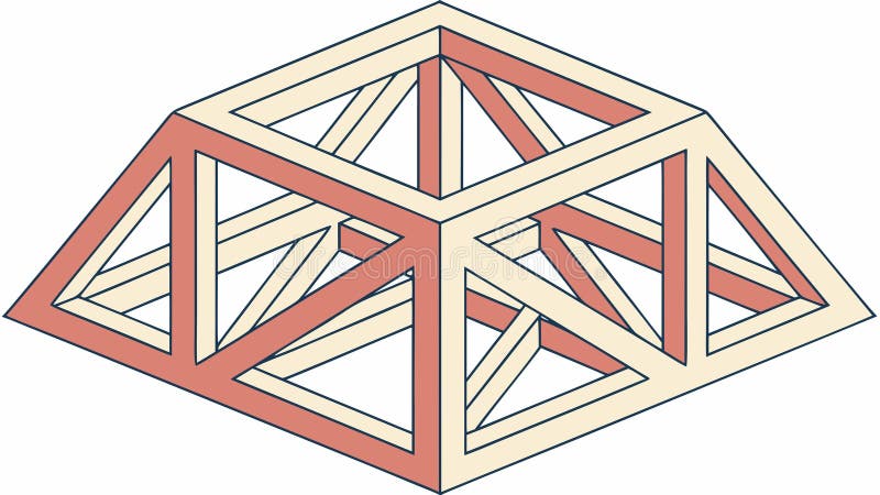 Geometric Architectural Structure Vector: Modern Design Innovation, vector design Generative AI royalty free illustration