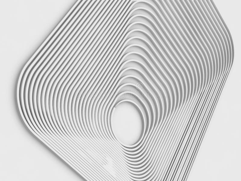 Geometric Architectural Wall Design Elements, 3D Stock Illustration