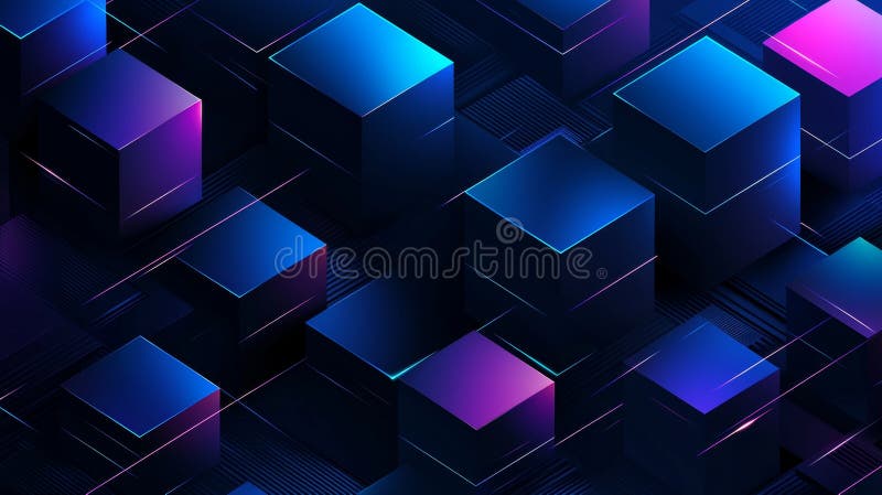 A geometric background with isometric digital blocks illustrates the concept of blockchain technology and modern royalty free stock photos
