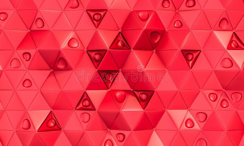 Background With Triangular Polygons In Red Color Stock Illustration