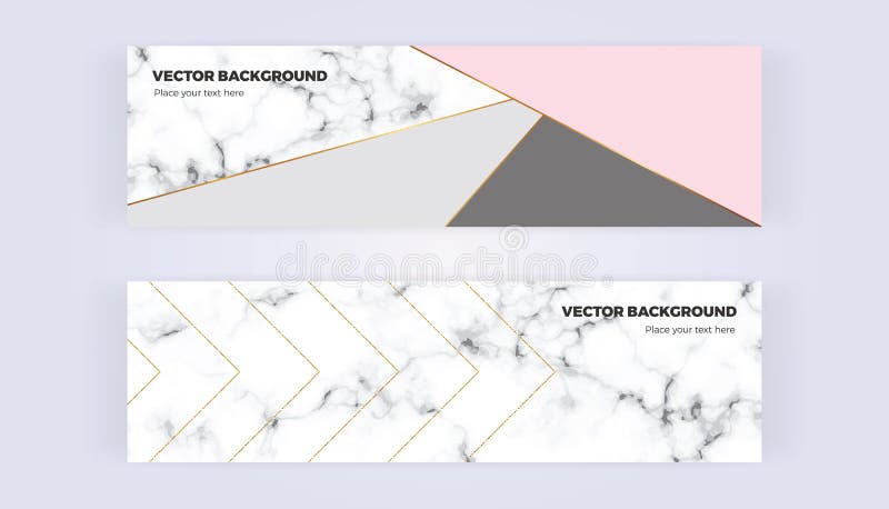 Geometric banner in gold, glitter, grey, pastel pink and marble texture background. Template for designs, card, flyer stock illustration Geometric banner in gold, glitter, grey, pastel pink and marble texture background. Template for designs, card, flyer stock illustration